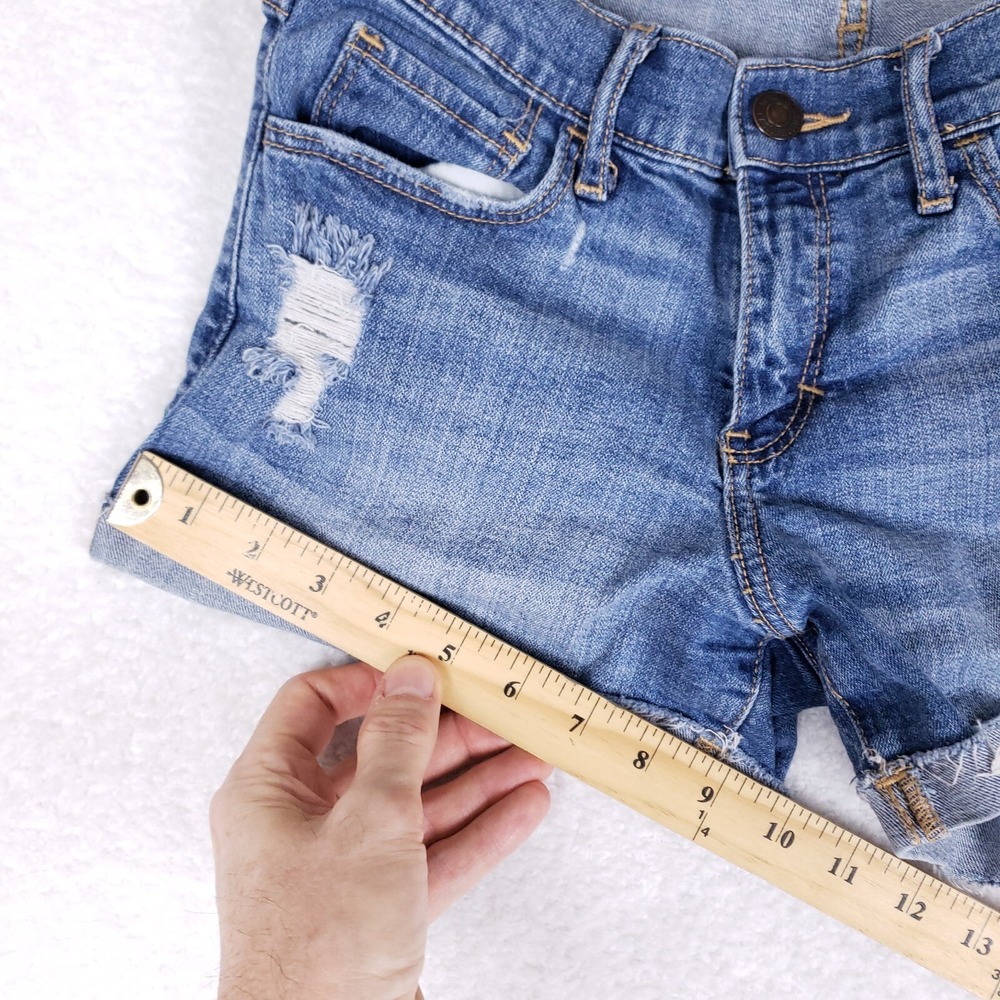 Abercrombie Fitch Distressed Jean Shorts Rolled Hem Casual Grunge Women Size 4 - Picture 5 of 9